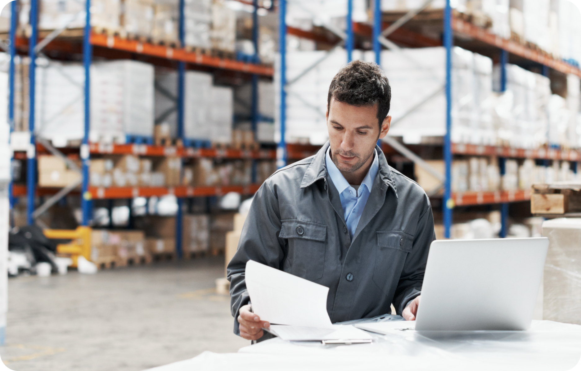 Man in Warehouse